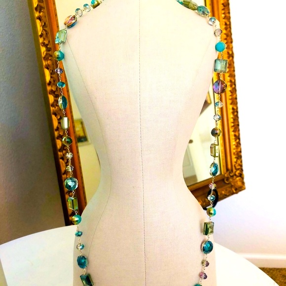 Gorgeous Vintage 925 Aurora Borealis Crystal Bead Necklace - Picture 11 of 17